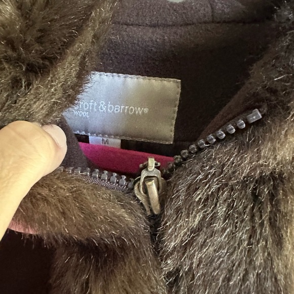 Croft & Borrow Women’s Faux Fur Wool Embroidered Jacket size Medium. - Picture 4 of 9